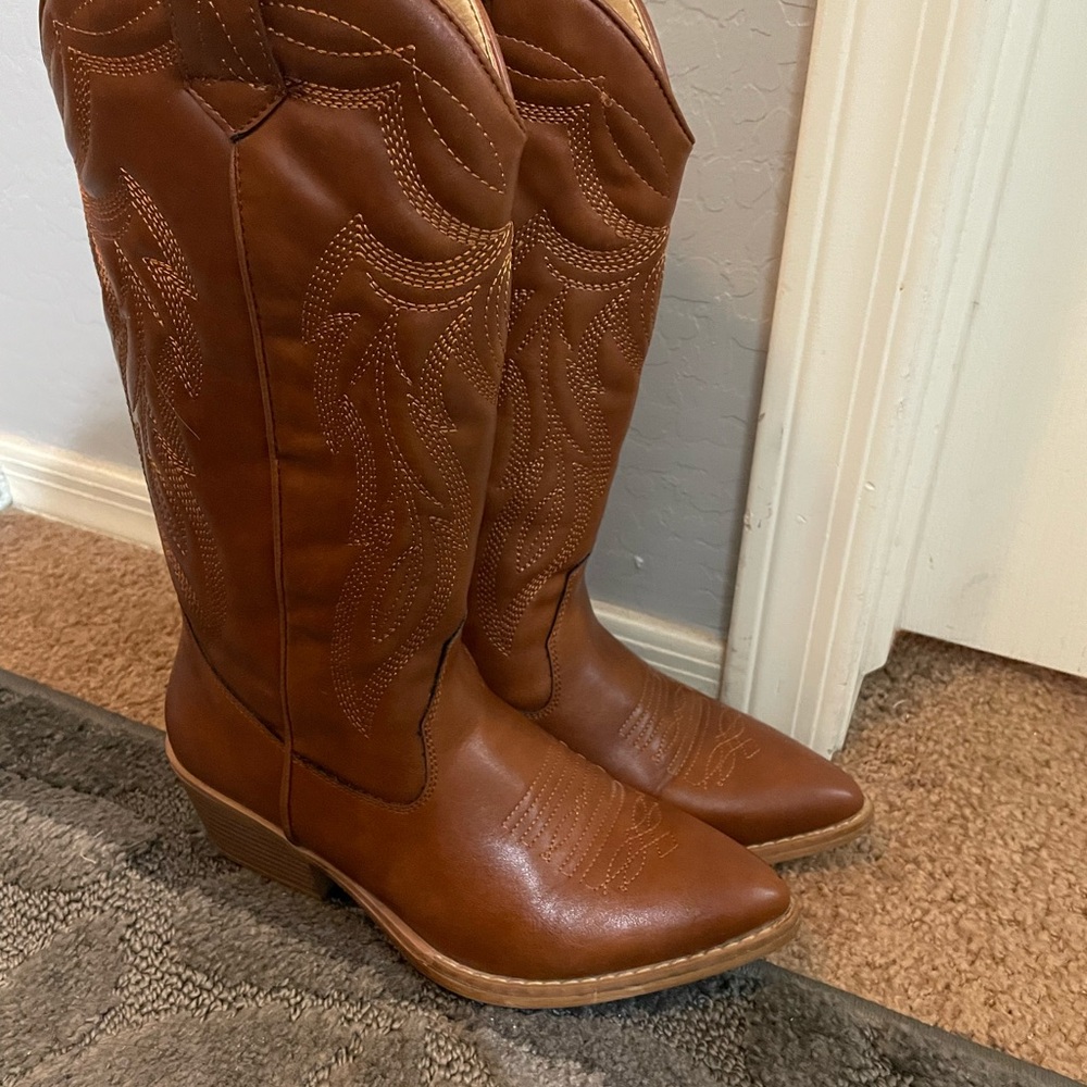 Roper Brown Western Heeled Boots
